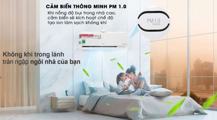 Cảm biến bụi thông minh - Điều hòa LG 2 chiều Inverter 12000BTU B13APF 