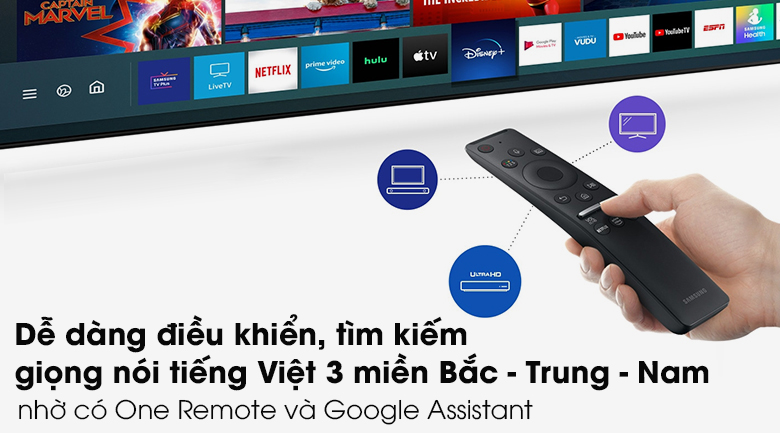 One remote-Smart Tivi QLED Samsung 4K 85 inch QA85Q70T
